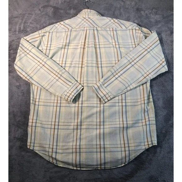 MARLBORO CLASSICS Shirt Mens Large Yellow Plaid Button Down Long Sleeve - Picture 5 of 12